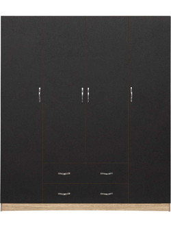 HomeMarkt Τετράφυλλη Ντουλάπα Ρούχων Sonoma 200x56x180cm HM353.04