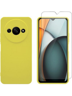 Redshield Xiaomi Redmi A3 Silicone & Glass Yellow Σετ - Θήκη Κινητου & Προστατευτικό Οθόνης