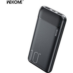 Wekome WP-01 Power Bank 10000mAh 12W με 2 Θύρες USB-A & Θύρα USB-C Black
