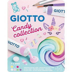 ΤΕΜΠΕΡΕΣ GIOTTO 21ml (7 ΧΡΩΜΑΤΑ -1 ΠΙΝΕΛΟ -1 ΜΟΛΥΒΙ) CANDY 3021 012302100