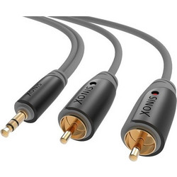 SINOX SXA3402 LEVEL 3 GOLD CABLE 3.5mm M - 2RCA M SLIM BLACK 2.0m