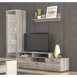 Pol29 Σύνθεση τοίχου 225x45x180εκ.Σταχτί