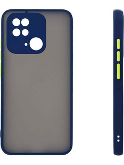 Sonique Color Button Bumper Back Cover Blue (Xiaomi Redmi 10C)