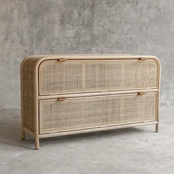 RAVENNA Ντουλάπι Από Φυσικό Rattan Με 2 Πόρτες Freddy Long Natural