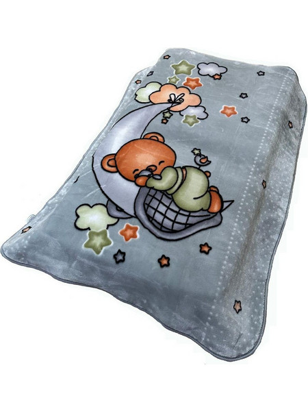 Dimcol Crescent Moon 33 Κουβέρτα Κούνιας Βελουτέ 110x140 Γκρι