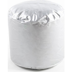 Linea Πουφ Σκαμπό Στρογγυλό Silver 45x50εκ