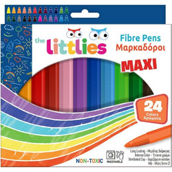 The Littlies Fibre Pens Maxi Μαρκαδόροι Ζωγραφικής Σετ 24 Χρώματα