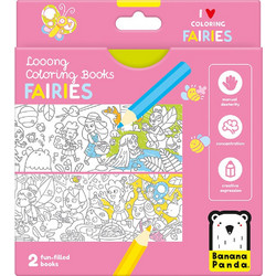 Banana Panda Looong Coloring Fun-Filled Books Βιβλίο Ακορντεόν με Πανοραμικές Εικόνες για Χρωματισμό 2 Τεμάχια Fairies