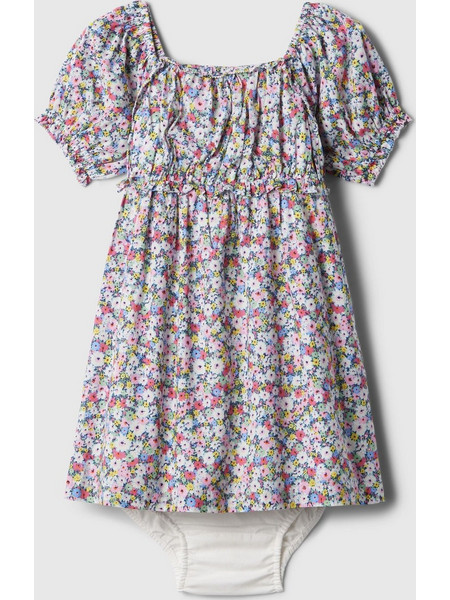 Ροζ babyGap Puff Sleeve Φόρεμα SUGAR PINK