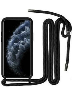Back Cover Θήκη Σιλικόνης με Μαύρο Λουράκι για iPhone 13 Pro Max Διάφανο