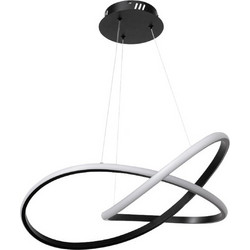 InLight Κρεμαστό φωτιστικό LED 48W 3CCT (by switch on base) σε μαύρο χρώμα D:60cm (6081-BL)
