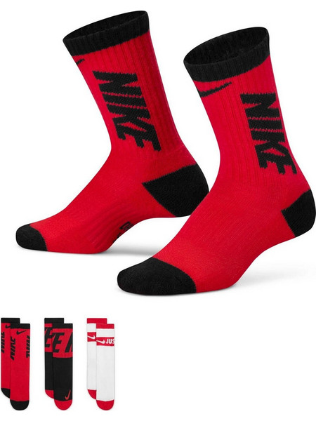 Nike Cushioned Ψηλές Παιδικές Κάλτσες Πολύχρωμες 3 Ζεύγη