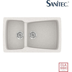 Sanitec Classic 320 Επικαθήμενος Νεροχύτης Γρανίτη Αντιστρεφόμενος Ματ Metallic Ice 79x50cm