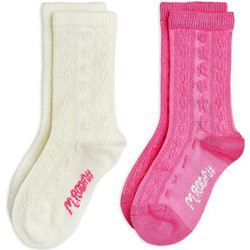 Mini Rodini Textured 2-pack socks (2476012600 TYPE) Άσπρο - Ροζ Κορίτσι Collection FW24-25
