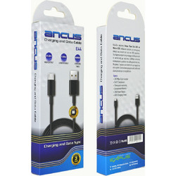 Καλώδιο Σύνδεσης και Φόρτισης Ancus Flow E44 USB σε Micro-USB 2.0A 480Mbps Data Transfer Μαύρο 1μ
