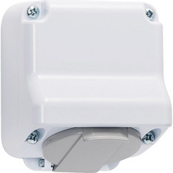 GERMAN TYPE SOCKET 16 250V WHITE, IP44 - 190215