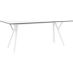 Siesta Max Ορθογώνιο Τραπέζι Κήπου Γυάλινο Λευκό 180x90x74cm 20.0828
