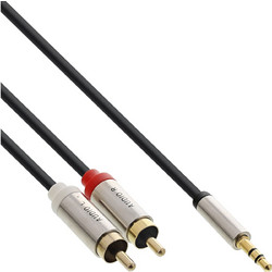 InLine(R) Basic Slim Audio Cable 3.5mm male / 2x RCA male 1m S-99241