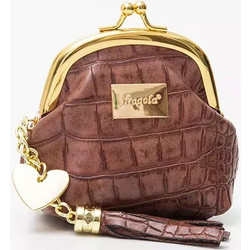 Κερματοθήκη Πορτοφολάκι με Στόμιο Mocha croco 8x4x9 Mocha croco