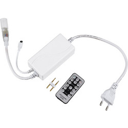70646 Single Color Dimmer με Ασύρματο Χειριστήριο IR - Μεταλλάκτης Τροφοδοσίας AC/DC 230V IP20 για TUBE 360 Degree Neon Flex LED Μονόχρωμη 2 Pin Max 1500W - Έως 100 Μέτρα