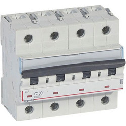 LEGRAND DX 4P 100A Αυτόματη ασφάλεια τριφασική 10kA 400V Τύπου C Με διακοπή ουδετέρου(Ν) 408704