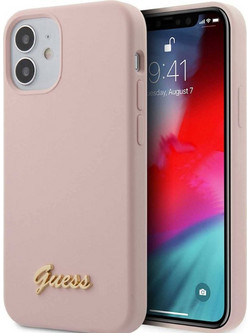 Guess Silicone Back Cover Light Pink (iPhone 12 mini)