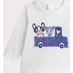 Βρεφική Μπλούζα για Αγόρια Puppy Ride ΛΕΥΚΟ
