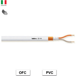 TASKER C114 PVC WHITE Καλώδιο Μικροφώνου Balanced 2x0.25mm, Λευκό, Εξωτ.Διατομή 6mm (Κουλ. 100m)