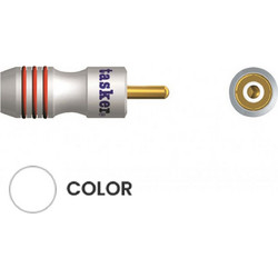 TASKER SP52 White Αρσενικό Βύσμα RCA με Επιχρυσωμένες Επαφές, Λευκό