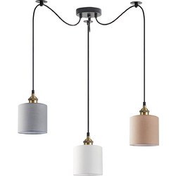 Home Lighting Magnum Κρεμαστό Φωτιστικό Οροφής Τρίφωτο E27 Λευκό SE21-BR-10-BL3-SH123 77-9032