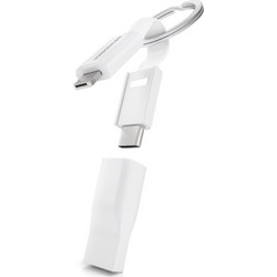 Vonmahlen High Five The 5in1 Charging Cable USB-A / microUSB / USB-C / Lightning Καλώδιο δεδομένων μπρελόκ - λευκό