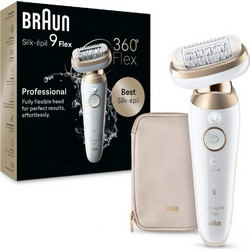 Braun Silk-epil 9 Flex Epilator Gold Αποτριχωτική Μηχανή Προσώπου Σώματος & Μπικίνι Wet & Dry 9-011 3D