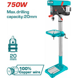 Total TDP207505 Κολωνάτο Δράπανο 20mm 750W