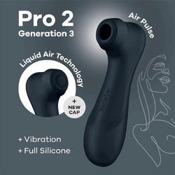 Satisfyer Pro 2 Generation 3 Liquid Air Κλειτοριδικός Δονητής Μαύρος