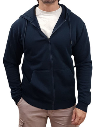 Jack & Jones Ανδρική Ζακέτα Φούτερ με Κουκούλα και Φερμουάρ Μπλε 12249342