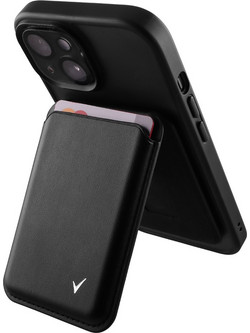 VOLTE-TEL ΘΗΚΗ ΚΑΡΤΩΝ MAGSAFE MAGNETIC ANTI-RF ME STAND LEATHER BLACΚ