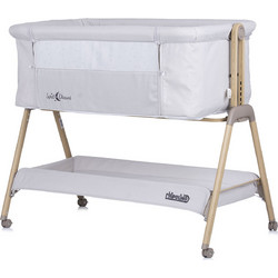 Chipolino Sweet Dreams Grey Wood Λίκνο με Στρώμα και Πλαϊνό Άνοιγμα Γκρι