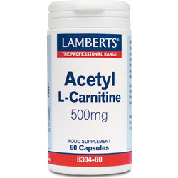 Lamberts Acetyl L-Carnitine Συμπλήρωμα Διατροφής με Καρνιτίνη 500mg 60 Κάψουλες