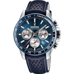 Festina Ανδρικό Ρολόι Χρονογράφος με Μπλε Δερμάτινο Λουράκι F20561/2