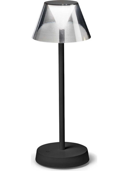 Ideal Lux 286716 Πορτατίφ Αφής LED με Μπαταρία Μαύρο Φ12.5xΥ34.5cm