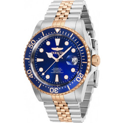 Invicta Pro Diver Ανδρικό Ρολόι Αυτόματο με Ασημί Ροζ Χρυσό Μεταλλικό Μπρασελέ 30098