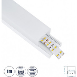 GloboStar SURFACEPENDANT-PROFILE 70865-1M Προφίλ Αλουμινίου - Βάση & Ψύκτρα Ταινίας LED με Λευκό Γαλακτερό Κάλυμμα - Επιφανειακή & Κρεμαστή Χρήση - Πατητό Κάλυμμα - Λευκό - 1 Μέτρο - Μ100 x Π4.5 x Υ4.