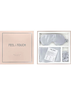Σετ 100% Μεταξωτή Μαξιλαροθήκη 3 τεμαχίων Beauty Sleep Feel & Touch - 128-Silver