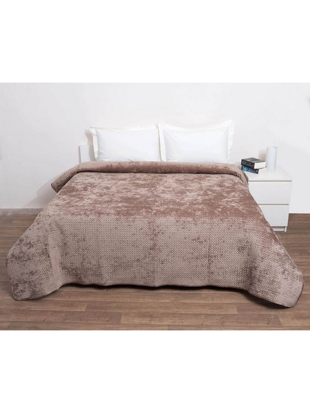 Κουβερτώριο Velvet Ημίδιπλο 160x220 Verona Beige - Anna Riska