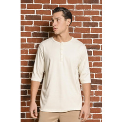 Ανδρική Μπλούζα T-Shirt Oversize με Κουμπιά Bodymax -Μπεζ- PR-9021