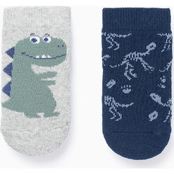 ZIPPY ΣΕΤ 2 ΚΑΛΤΣΕΣ ΑΝΤΙΟΛΙΣΘΗΤΙΚΕΣ DINOSAUR ΜΠΛΕ