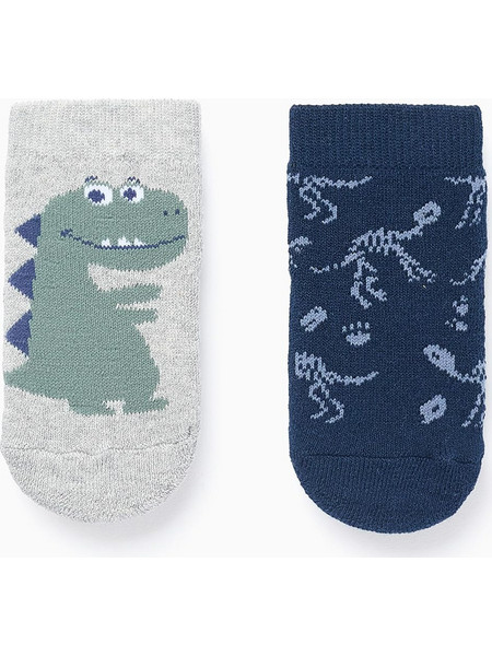 ZIPPY ΣΕΤ 2 ΚΑΛΤΣΕΣ ΑΝΤΙΟΛΙΣΘΗΤΙΚΕΣ DINOSAUR ΜΠΛΕ