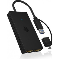 ICY BOX USB & TYPE-C TO DUAL HDMI SPLITTER IB-SPL1029AC
