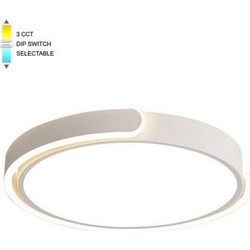 Φωτιστικό Οροφής - Πλαφονιέρα VT-2026290 LED CCT 4800lm 60W Με Διακόπτη IP20 48x5cm White Vito