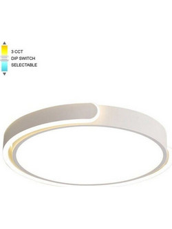 Φωτιστικό Οροφής - Πλαφονιέρα VT-2026290 LED CCT 4800lm 60W Με Διακόπτη IP20 48x5cm White Vito